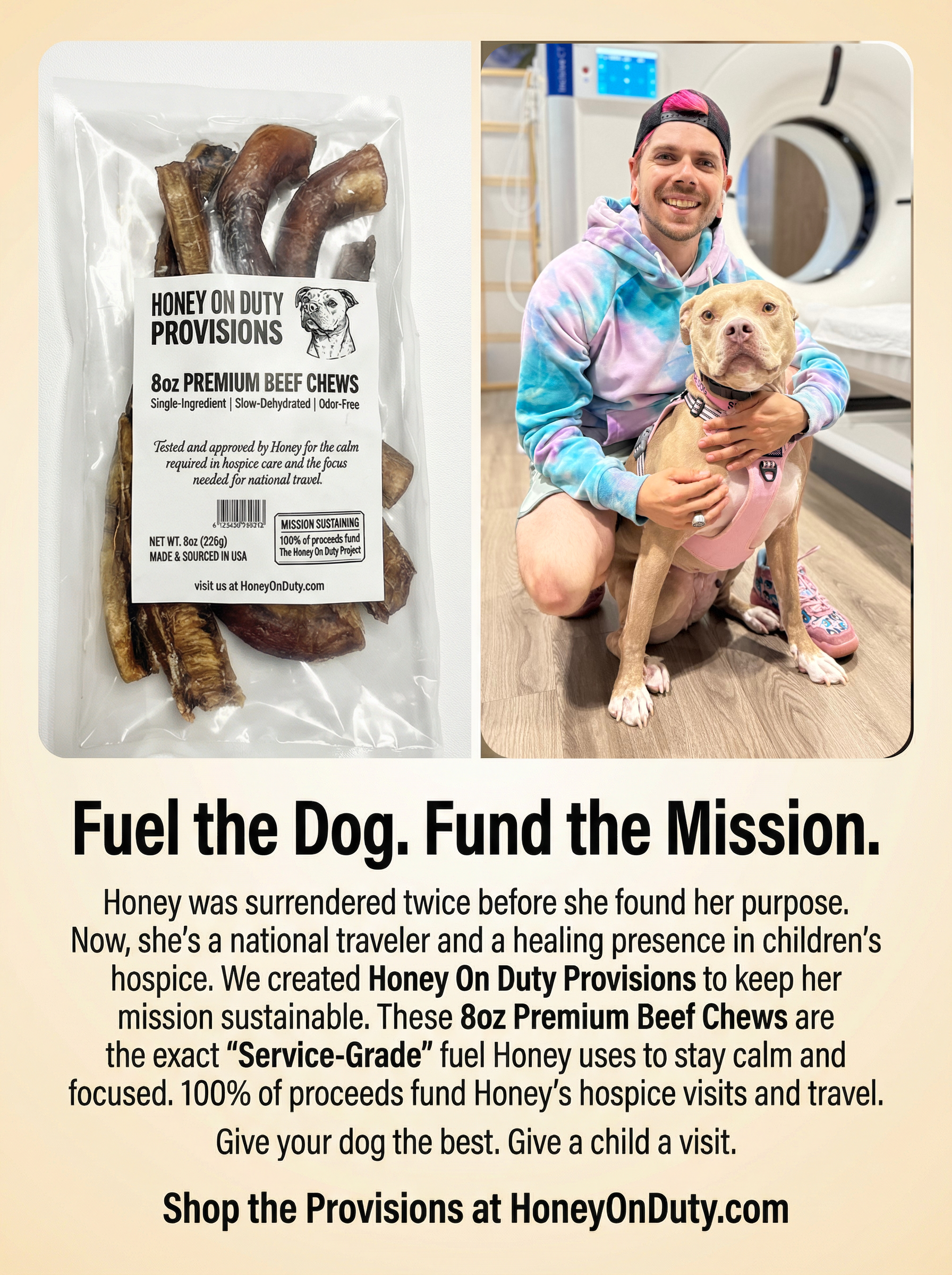 Honey On Duty Provisions — 8oz Premium Beef Chews